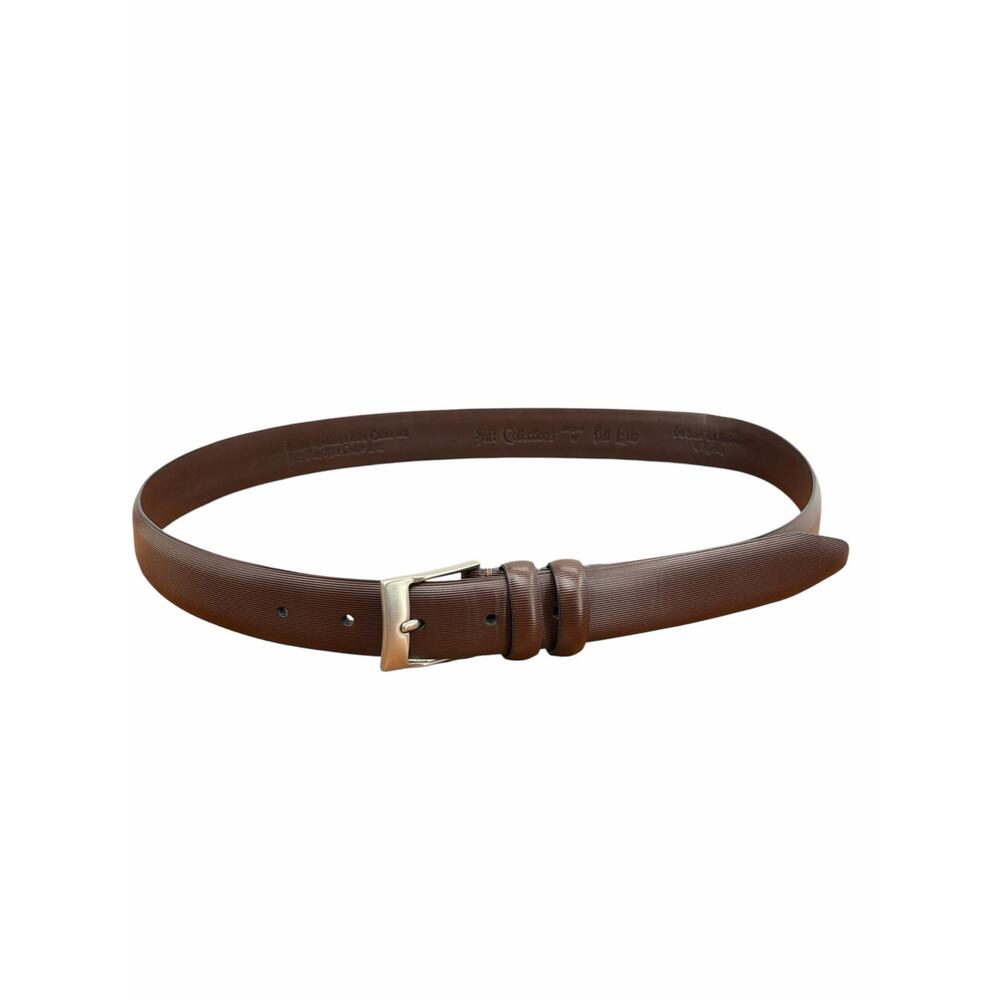 Bill Lavin Soft Collection Dress Belt SZ 36 Mens Brown Handmade Italian Calfskin